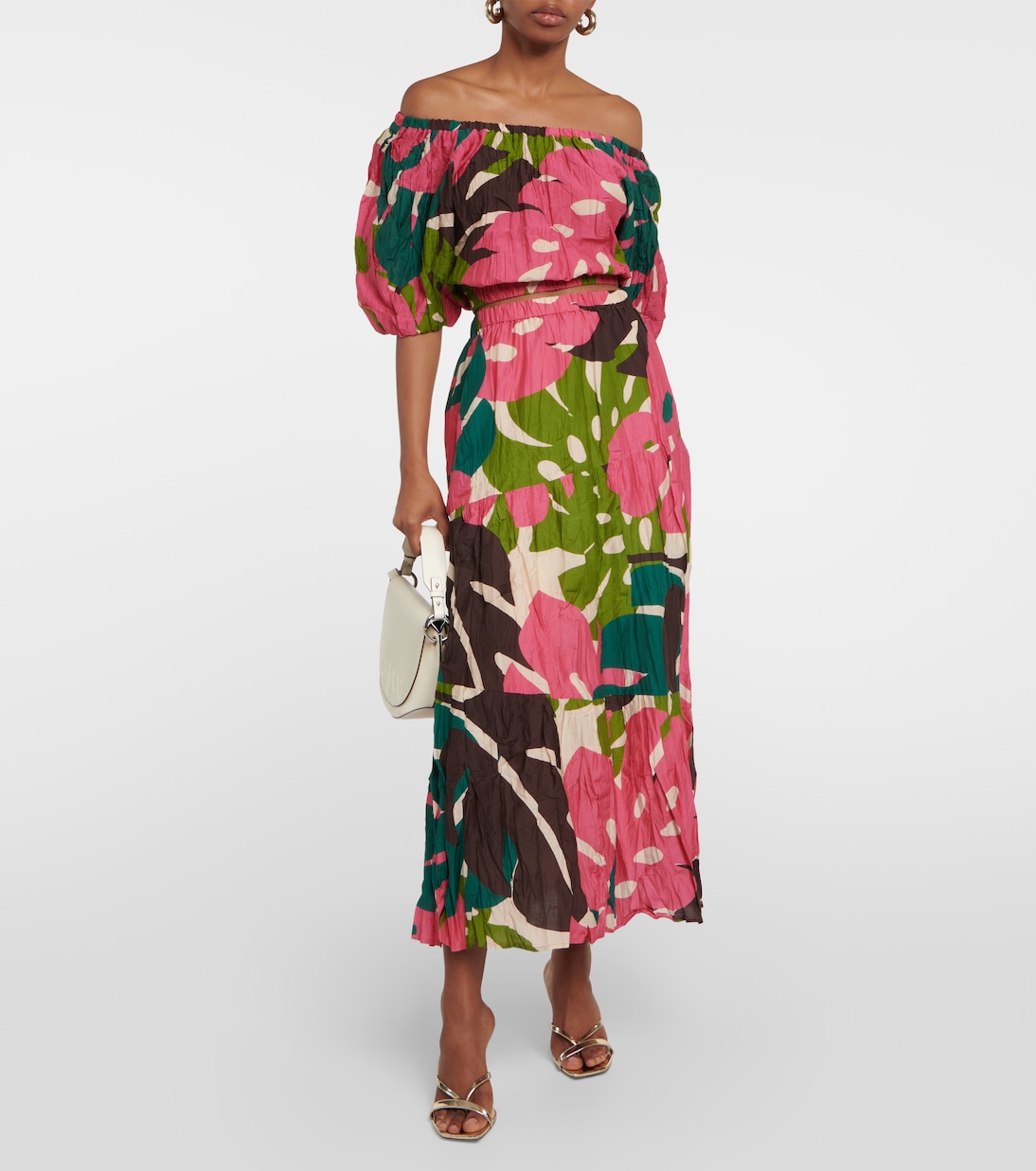Lydia printed cotton and silk maxi skirt | Velvet