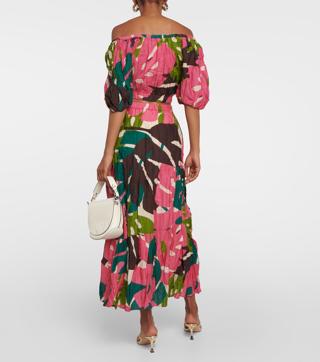 Lydia printed cotton and silk maxi skirt | Velvet