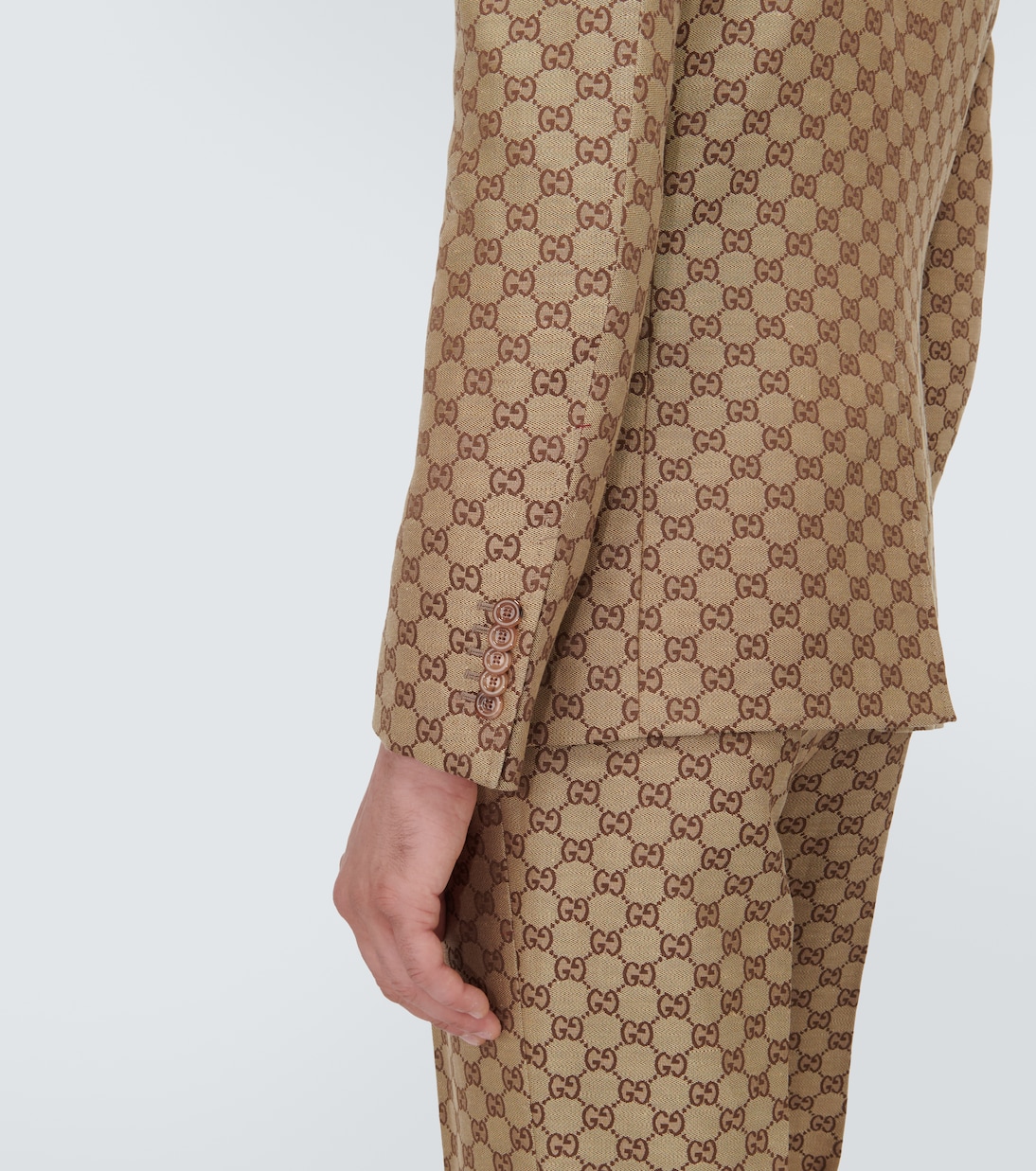 Blazer formal en mezcla de lino con GG | Gucci