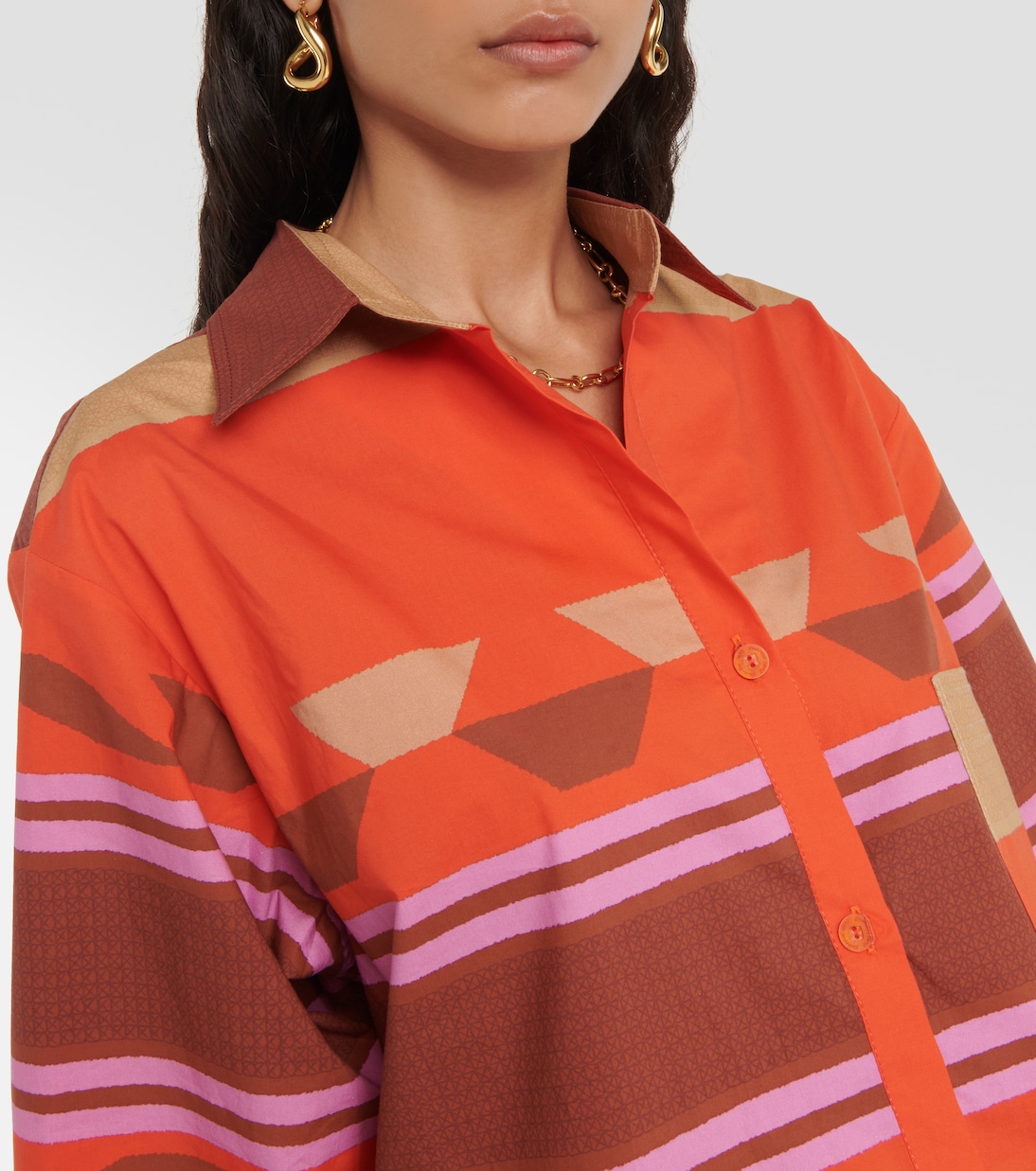 Camicia in cotone con ruches | Johanna Ortiz