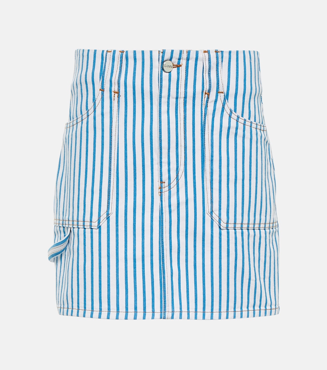 Striped denim mini skirt | Ganni