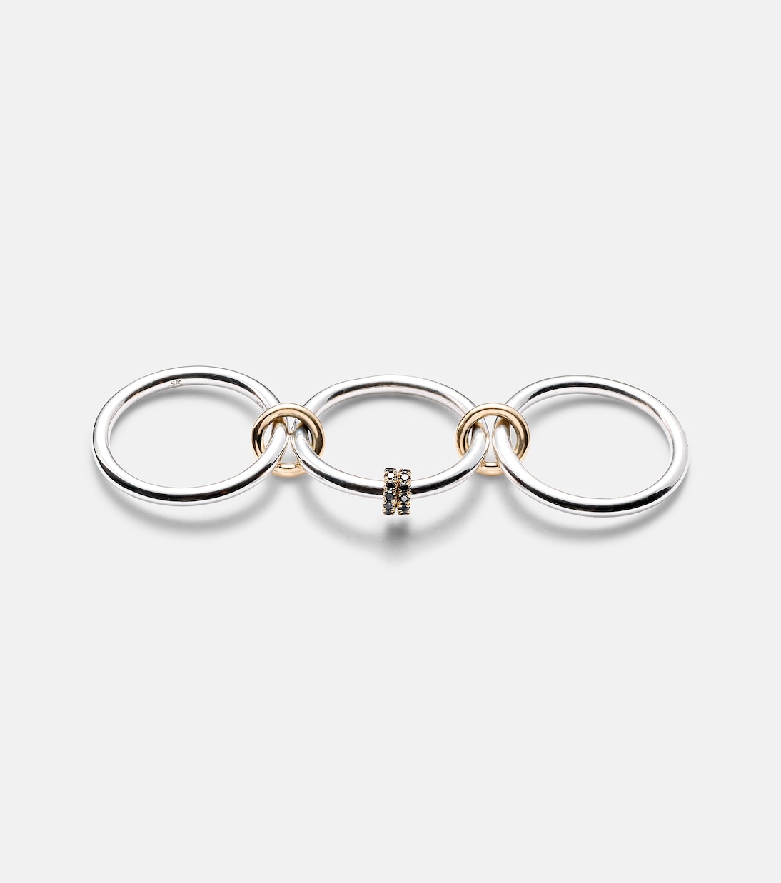 Anello Dion SG in argento sterling con diamanti neri | Spinelli Kilcollin