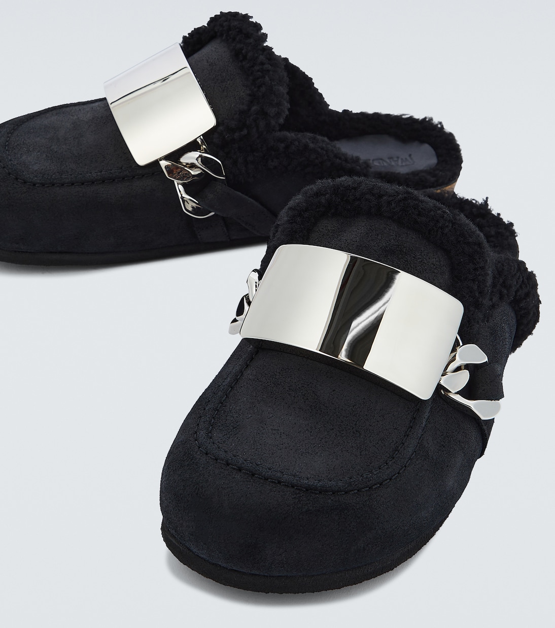 Plaque chain suede mules | JW Anderson