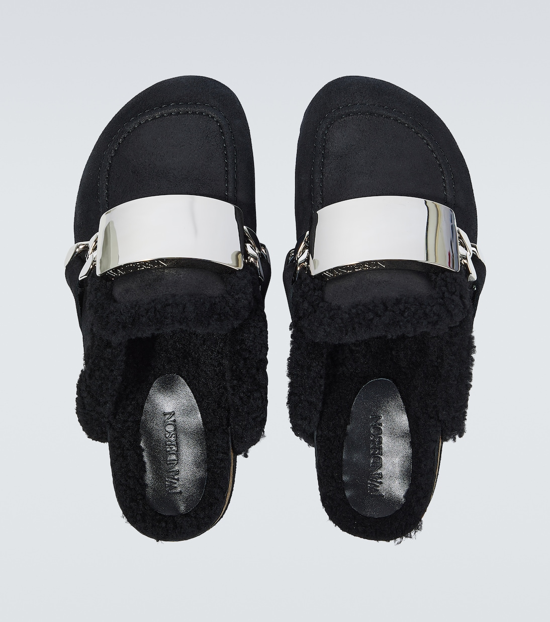 Plaque chain suede mules | JW Anderson