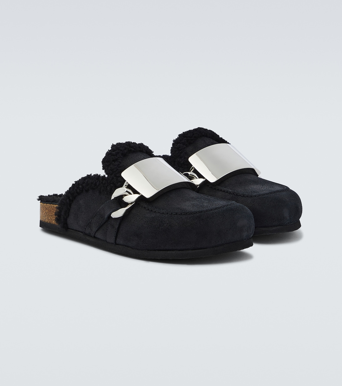 Plaque chain suede mules | JW Anderson