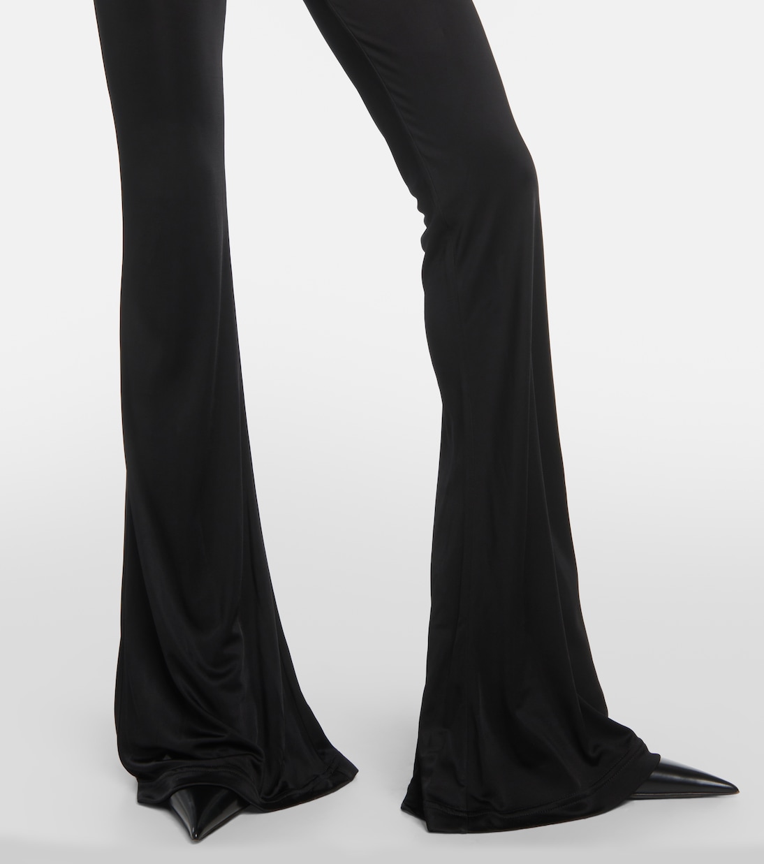x Dua Lipa gathered jersey flared pants | Versace