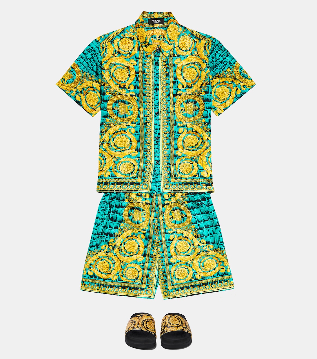 Barocco printed slides | Versace Kids