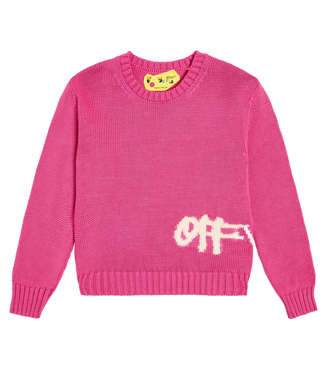 Pull en coton mélangé à logo | Off-White Kids