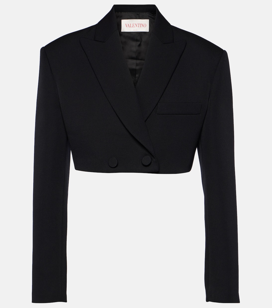 Blazer cropped in lana vergine | Valentino