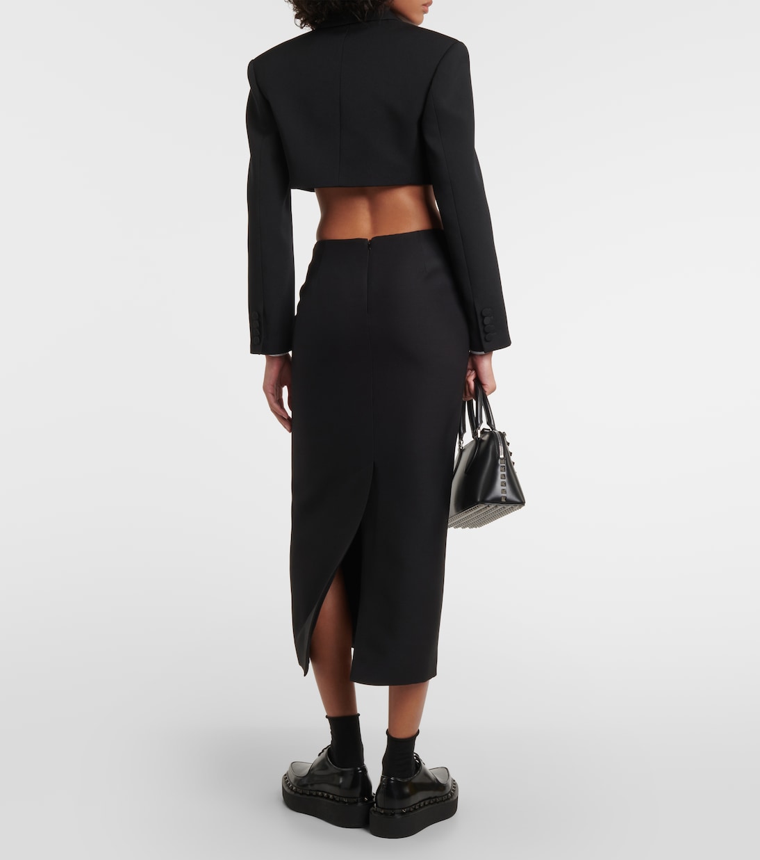 Blazer cropped in lana vergine | Valentino