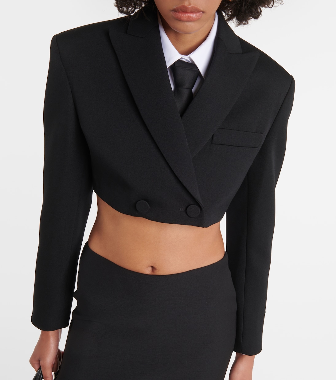 Blazer cropped in lana vergine | Valentino