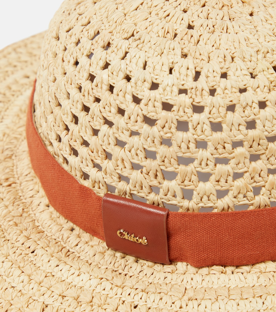 Cappello in rafia con pelle | Chloé