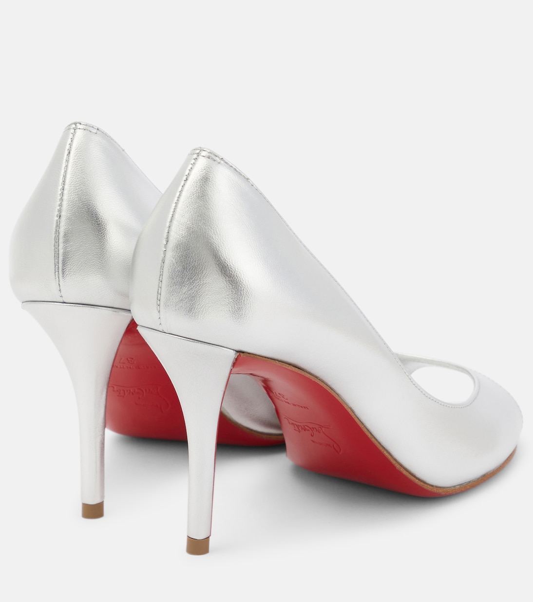 Peeptoe-Pumps Open Apostropha 80 aus Metallic-Leder | Christian Louboutin