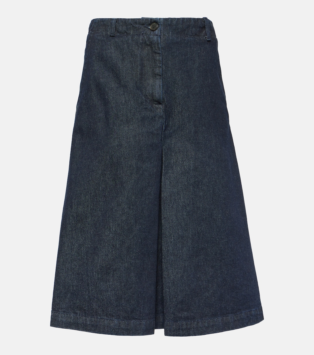 Pleated denim midi skirt in blue - Dries Van Noten | Mytheresa