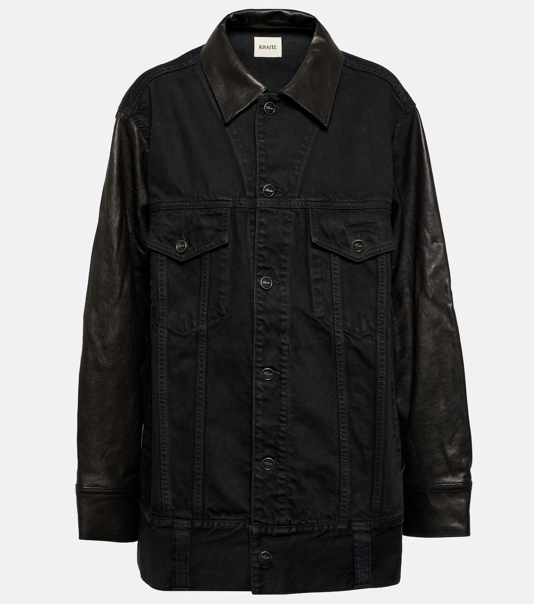 Giacca di jeans Grizzo con pelle | Khaite