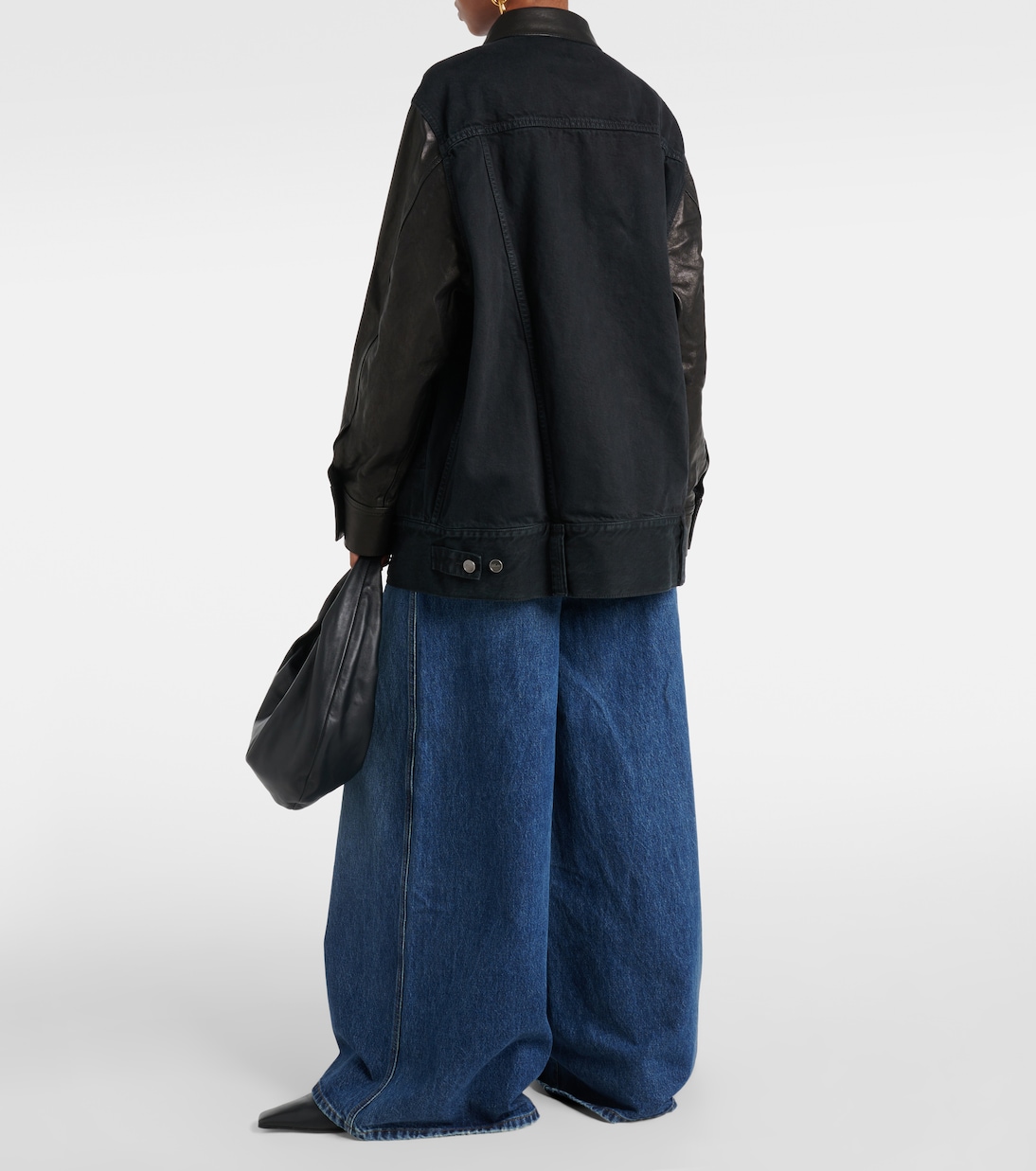 Giacca di jeans Grizzo con pelle | Khaite