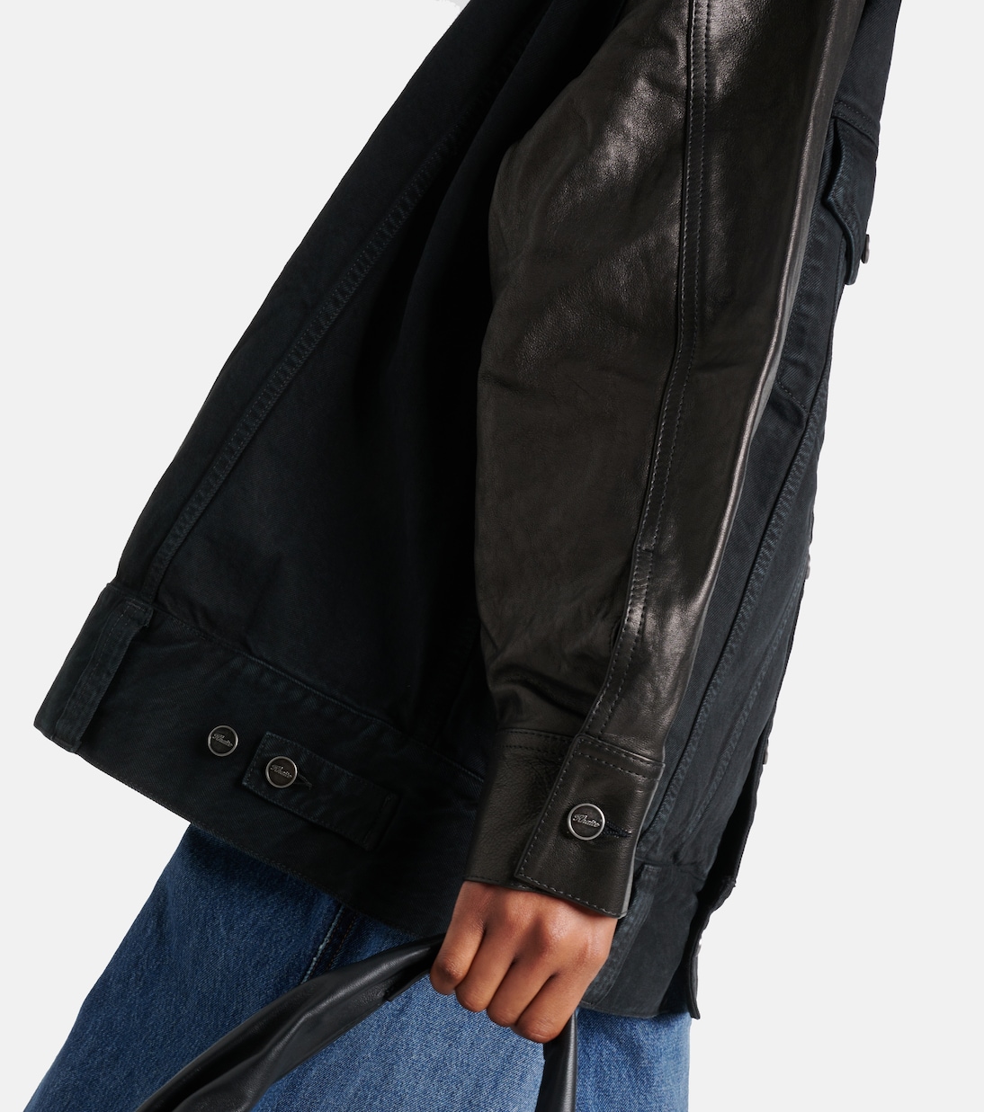 Giacca di jeans Grizzo con pelle | Khaite