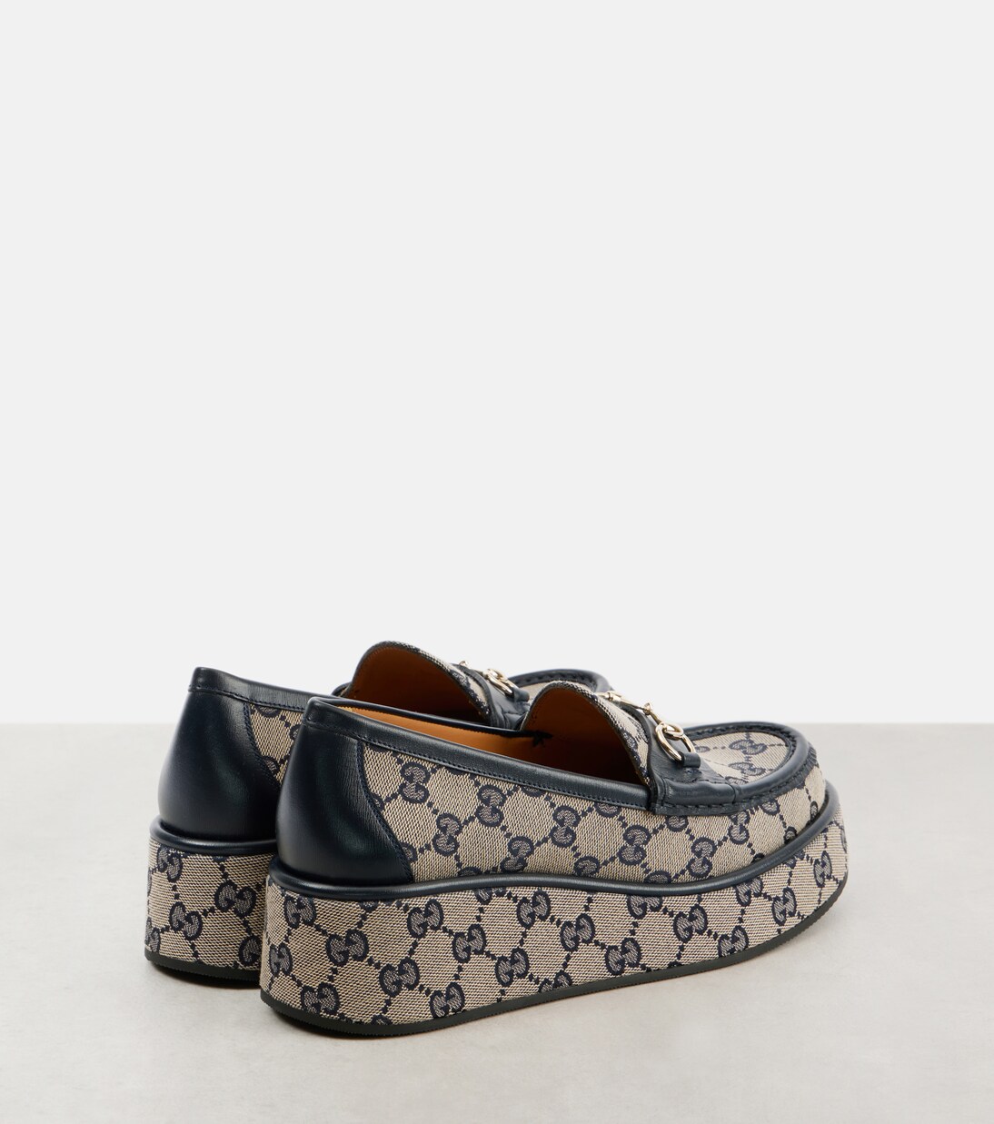 Gucci Canvas Floral Horesbit Open Toe Wedges 38