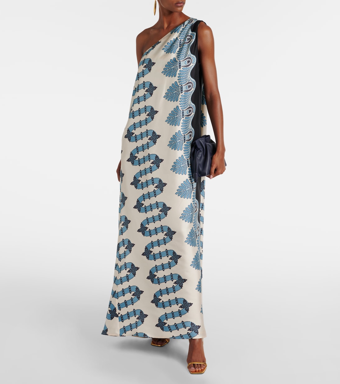 Bedrucktes Maxikleid Roy aus Seiden-Twill | La DoubleJ