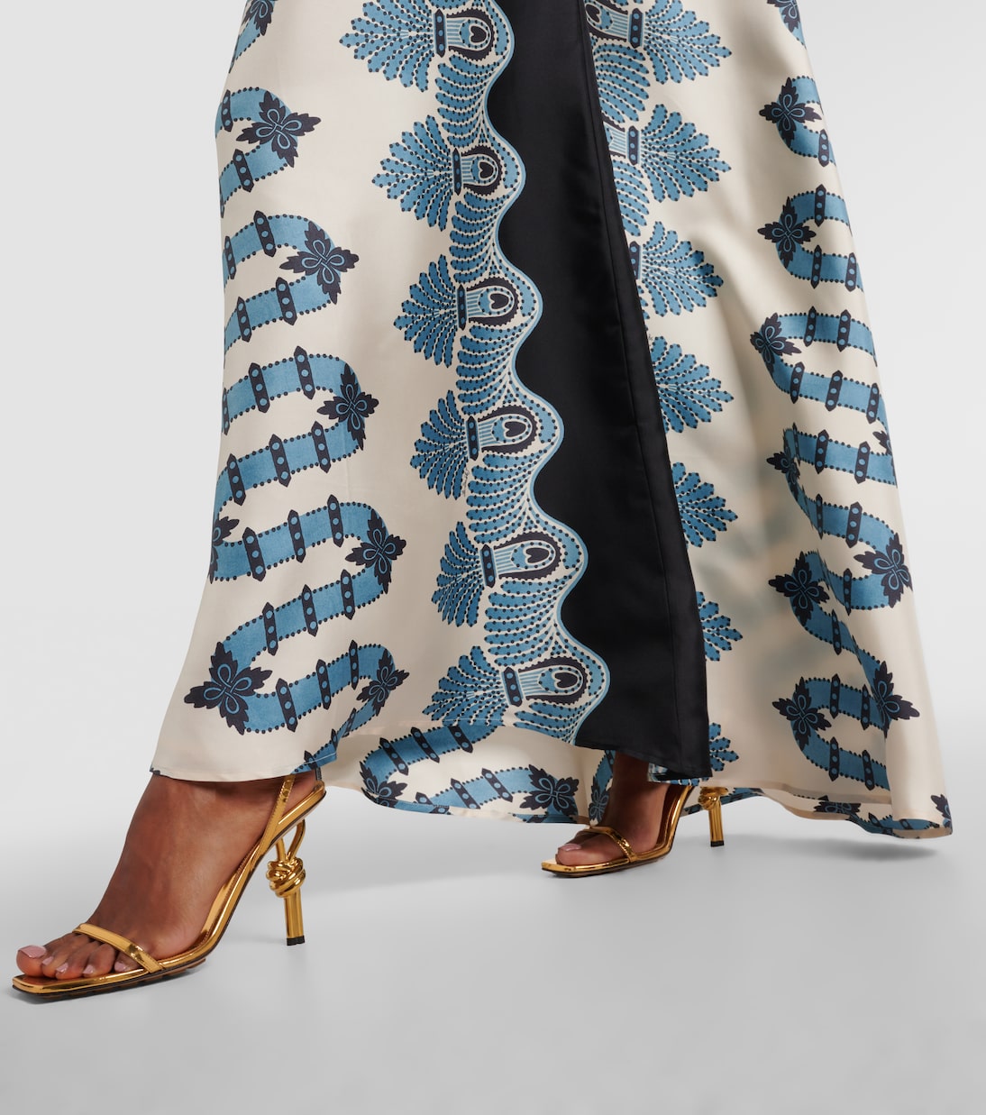 Bedrucktes Maxikleid Roy aus Seiden-Twill | La DoubleJ