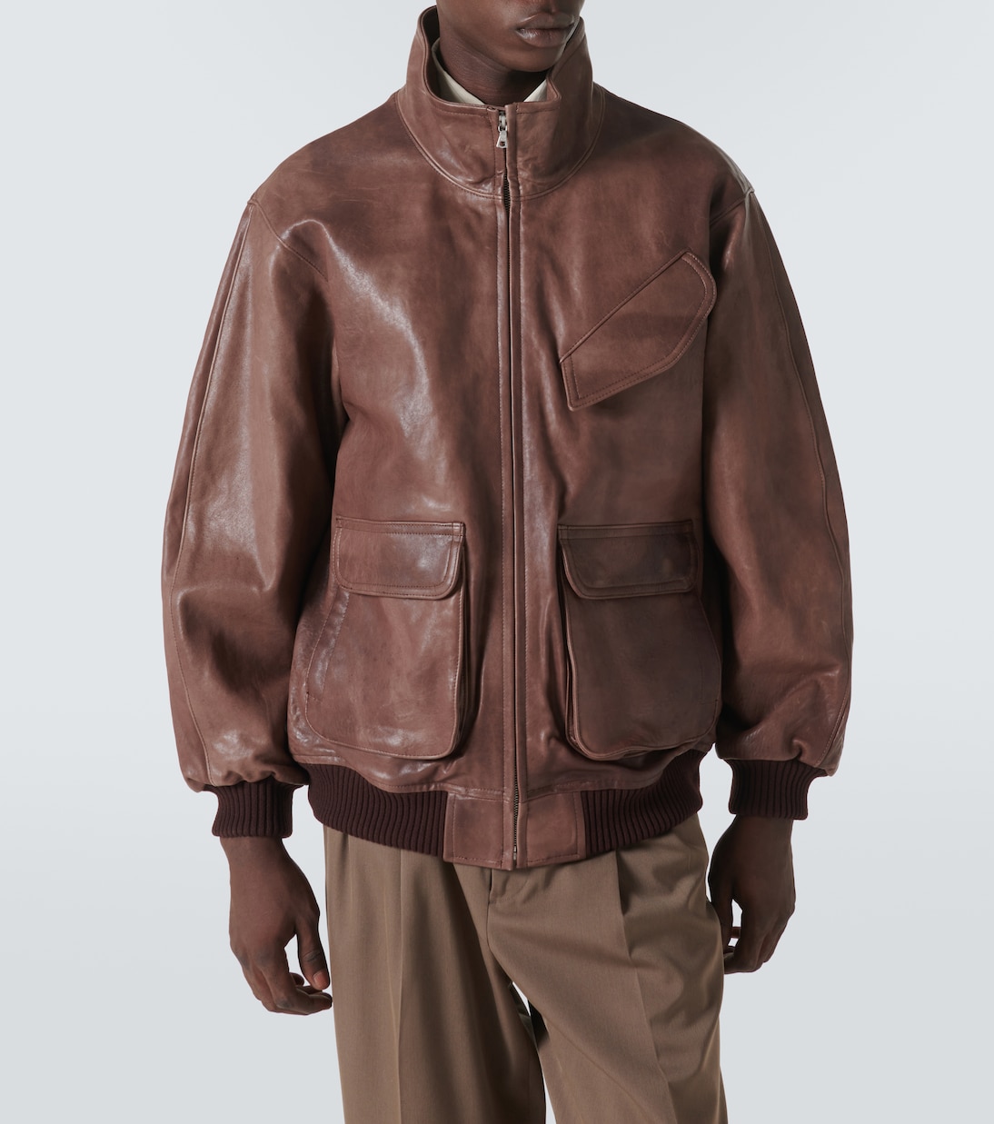 Giacca blouson in pelle | Auralee
