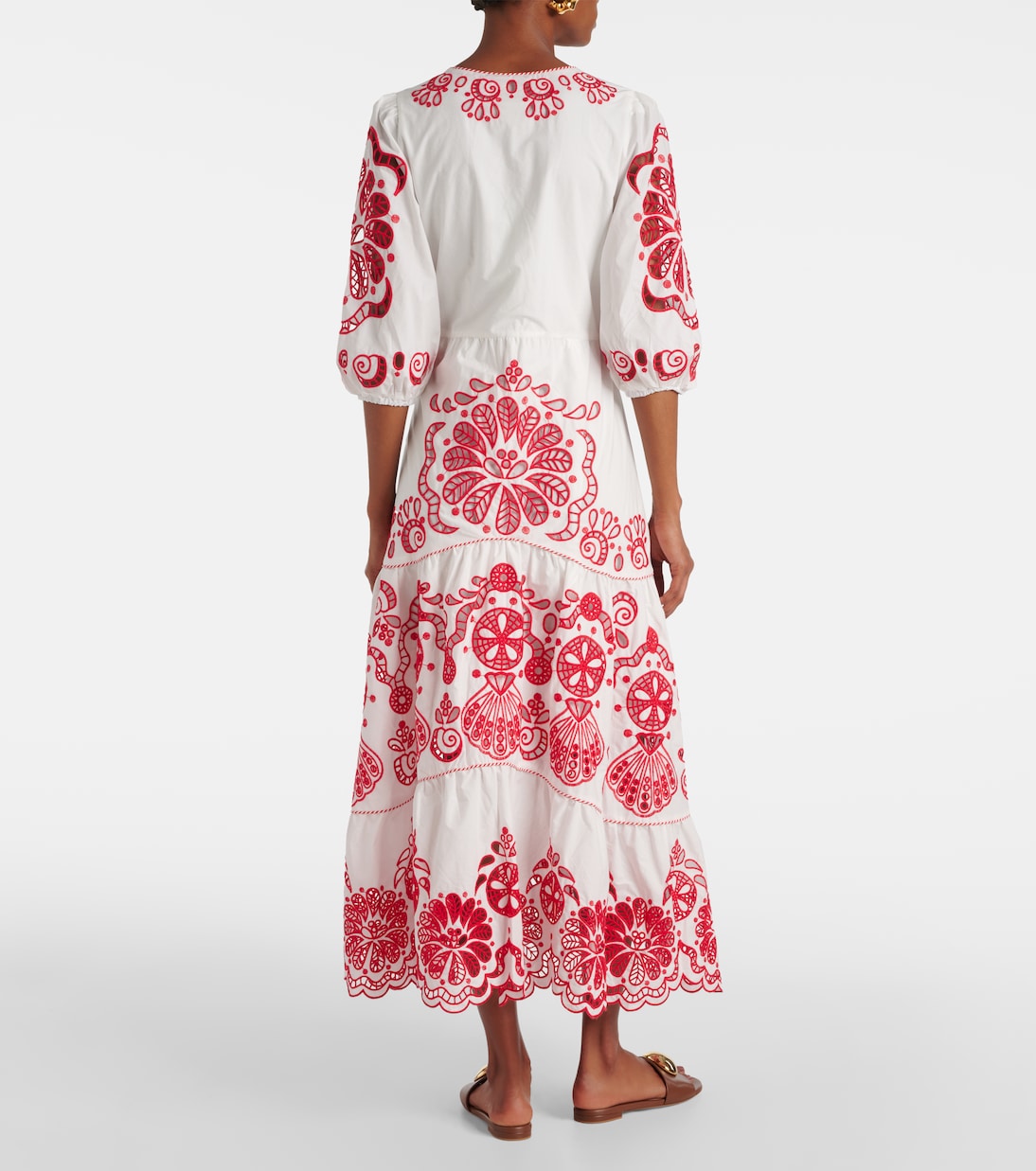 Broderie anglaise cotton midi dress | Farm Rio