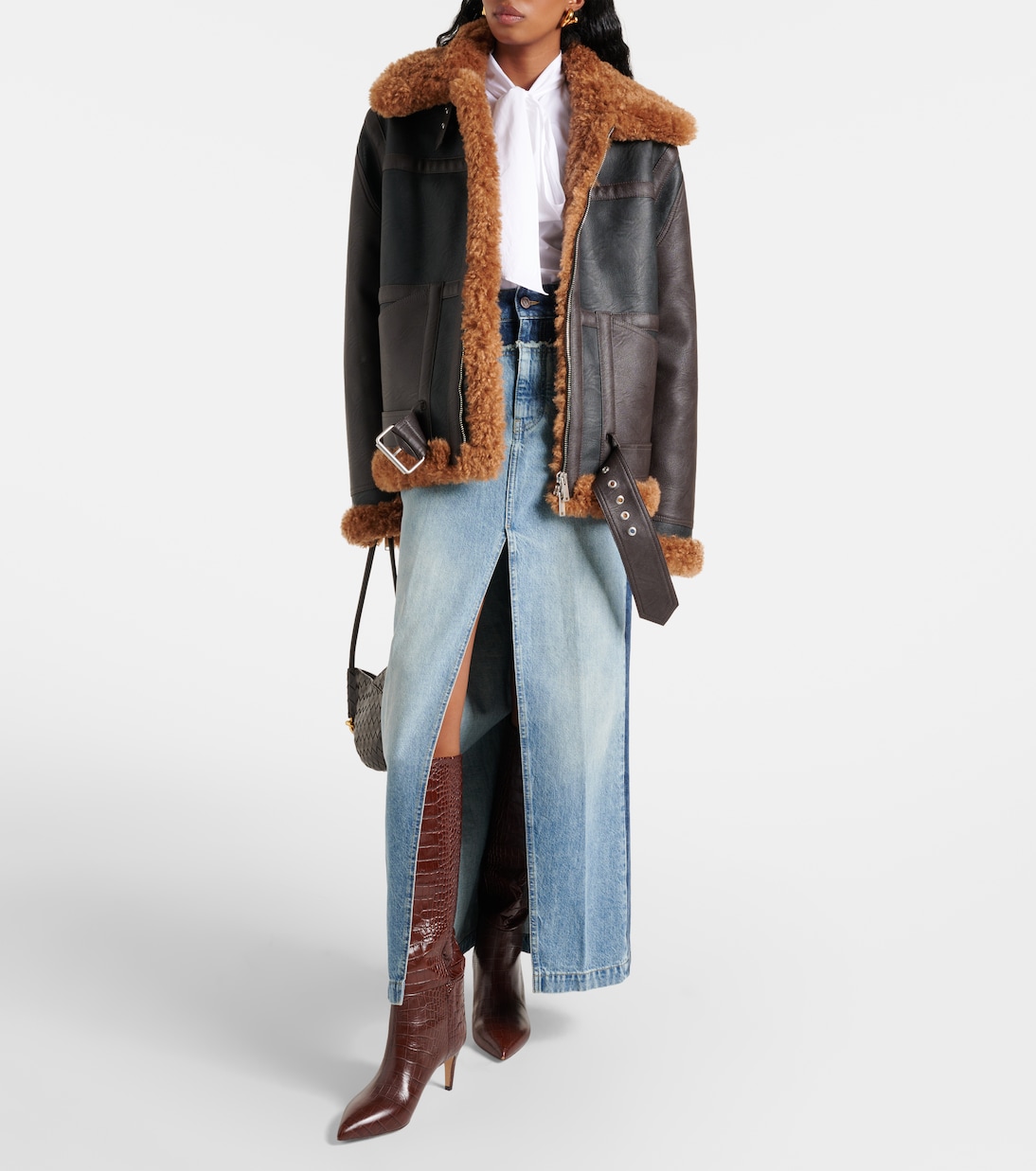 Chaqueta biker con borrego sintético | Stella McCartney