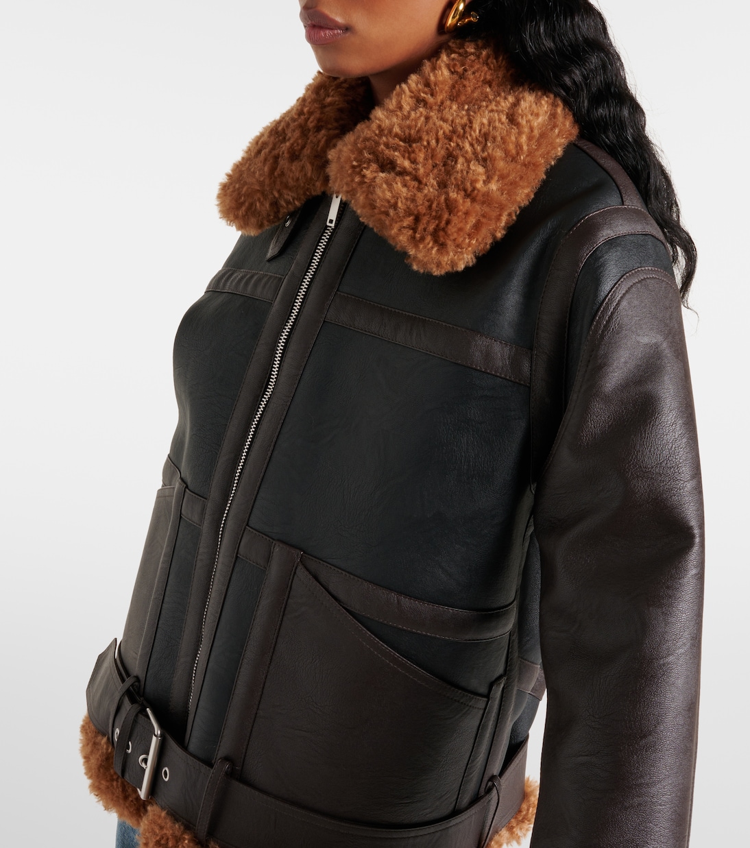 Chaqueta biker con borrego sintético | Stella McCartney
