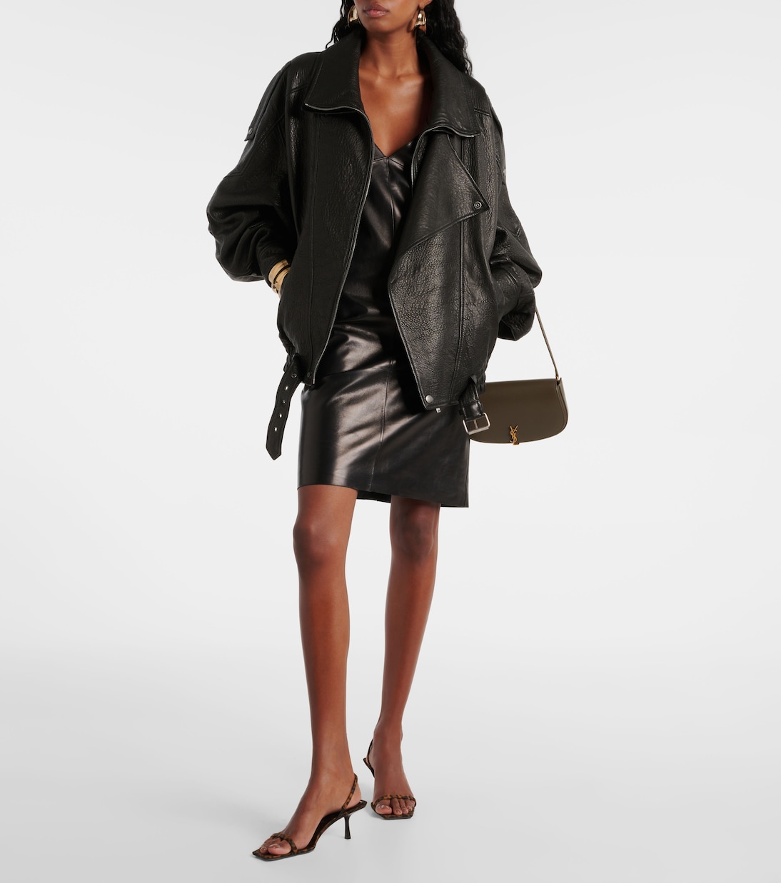 Jaspe 55 leopard-print grosgrain sandals | Saint Laurent