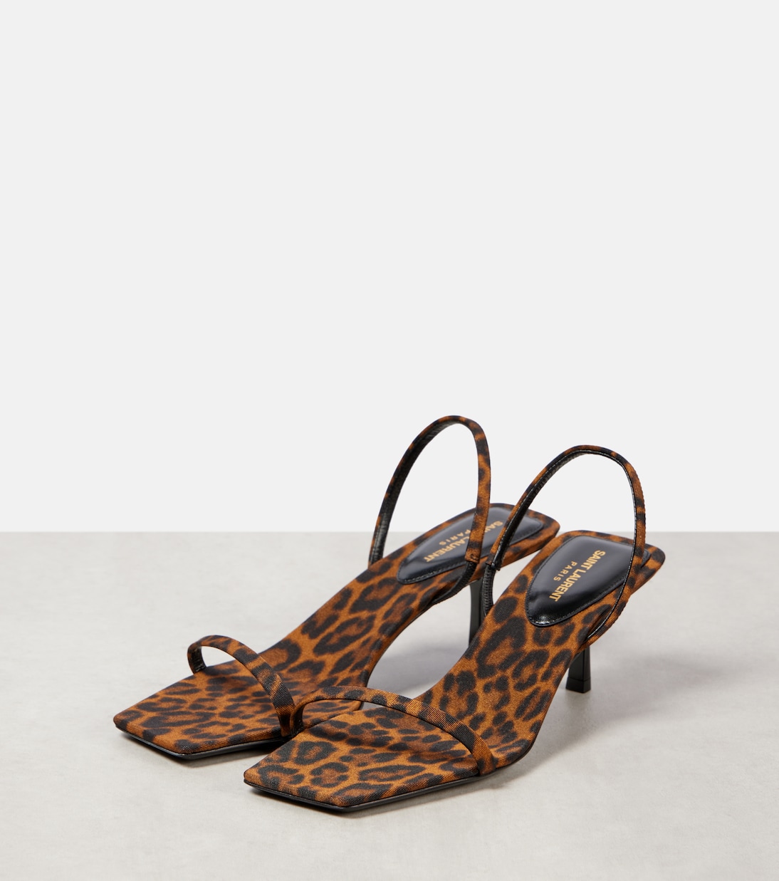 Jaspe 55 leopard-print grosgrain sandals | Saint Laurent