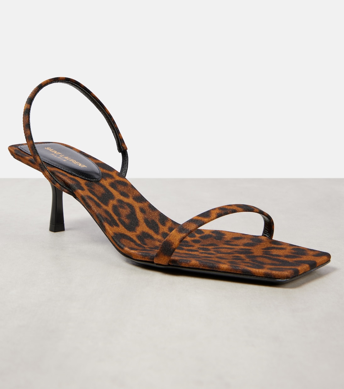 Jaspe 55 leopard-print grosgrain sandals | Saint Laurent