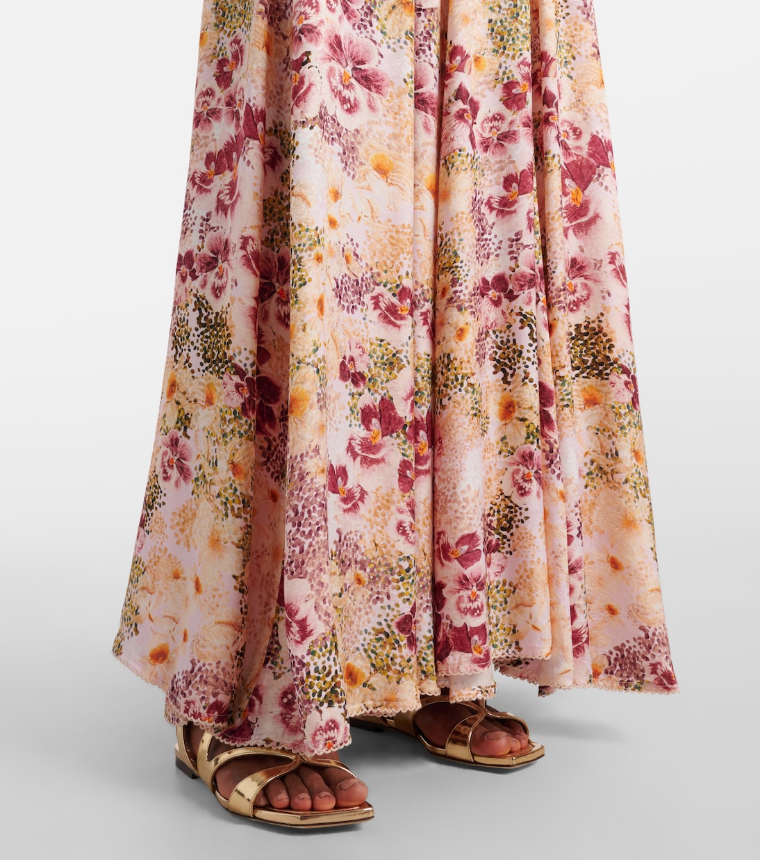 Vestido largo floral con volante | Agua by Agua Bendita