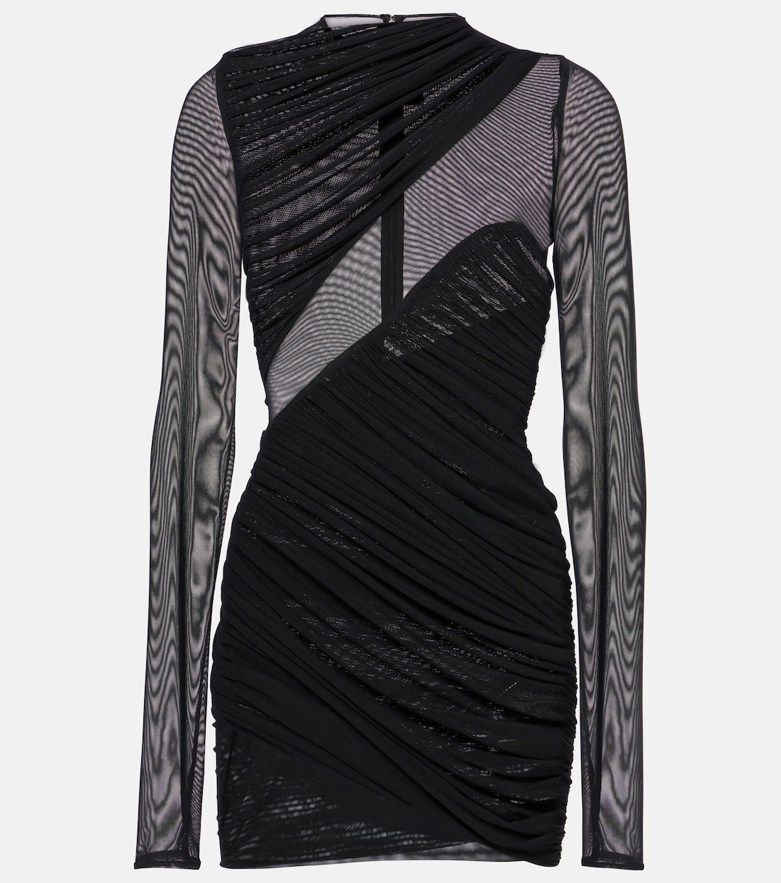 Abito corto in mesh con balze | David Koma