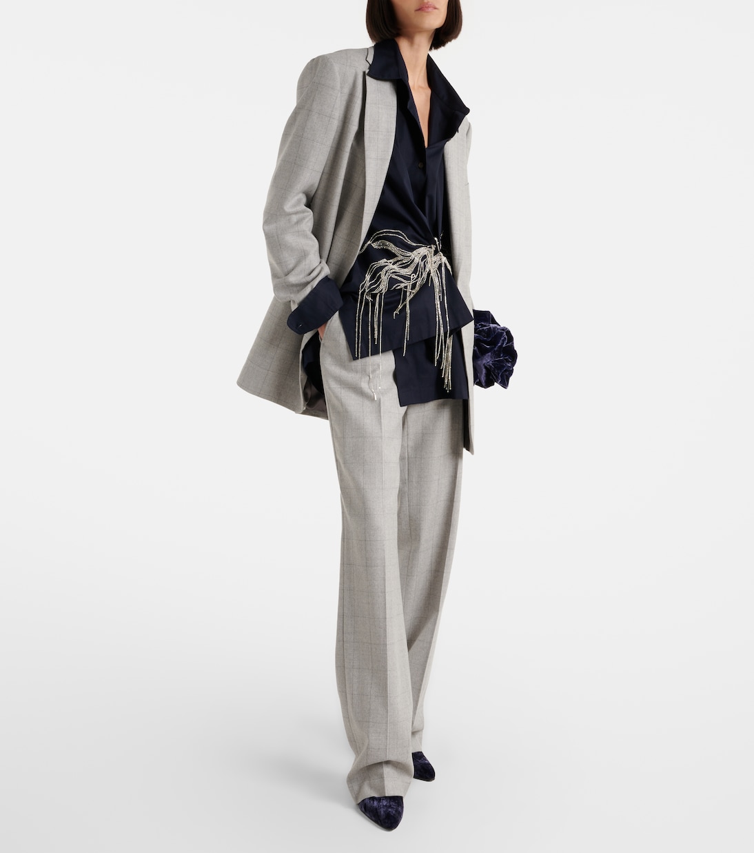Checked wool straight pants | Dries Van Noten