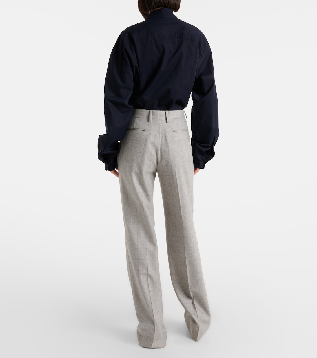 Checked wool straight pants | Dries Van Noten