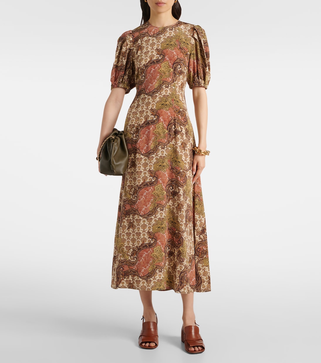 Vestido midi Calais de seda | Ulla Johnson