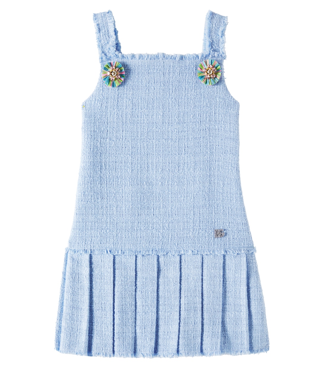 Vestido de mezcla de algodón y tweed | Dolce&Gabbana Kids