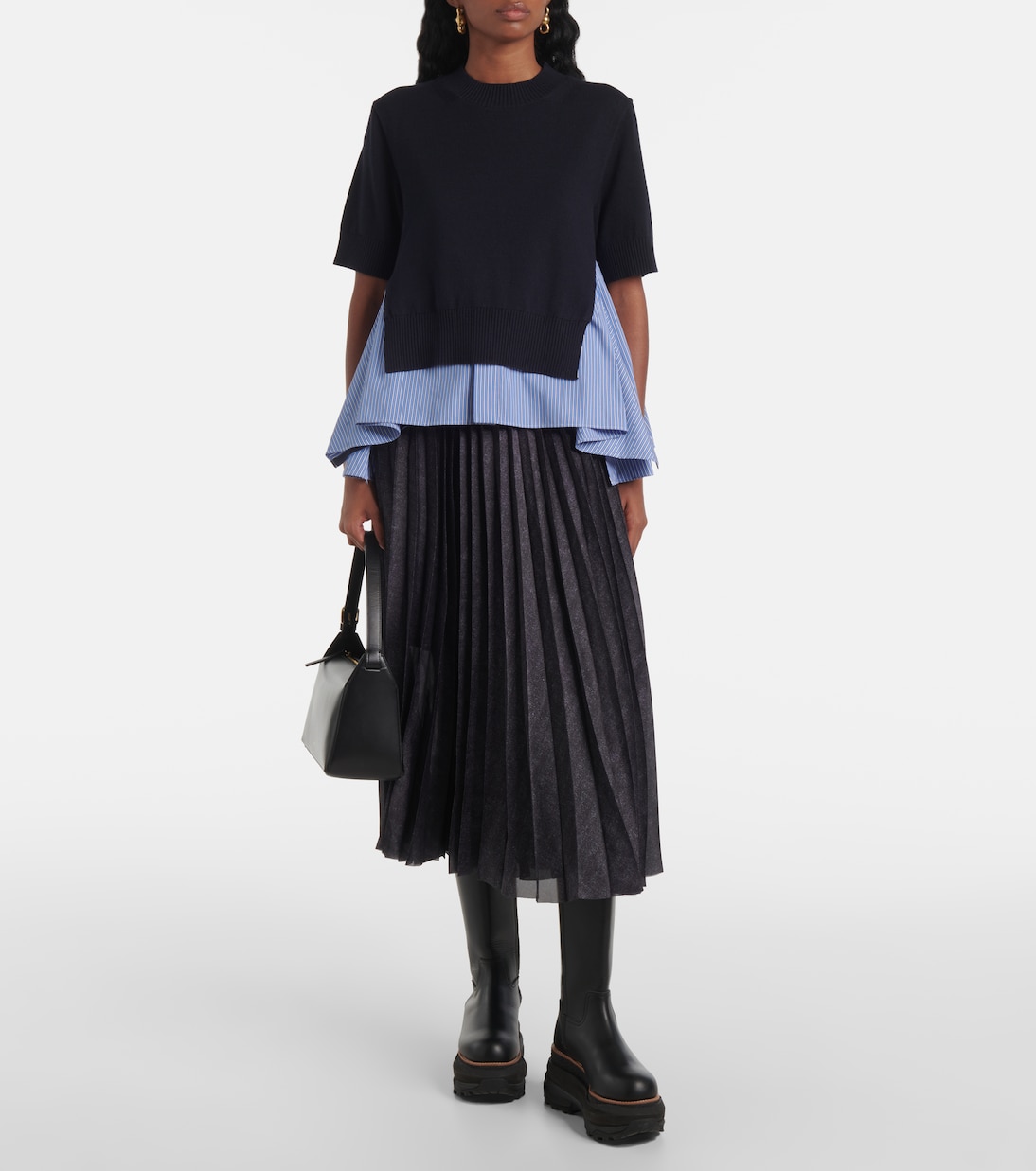 Pullover in misto cotone e popeline | Sacai