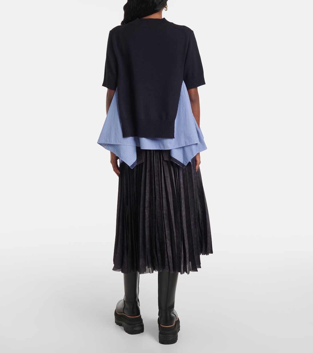 Pullover in misto cotone e popeline | Sacai