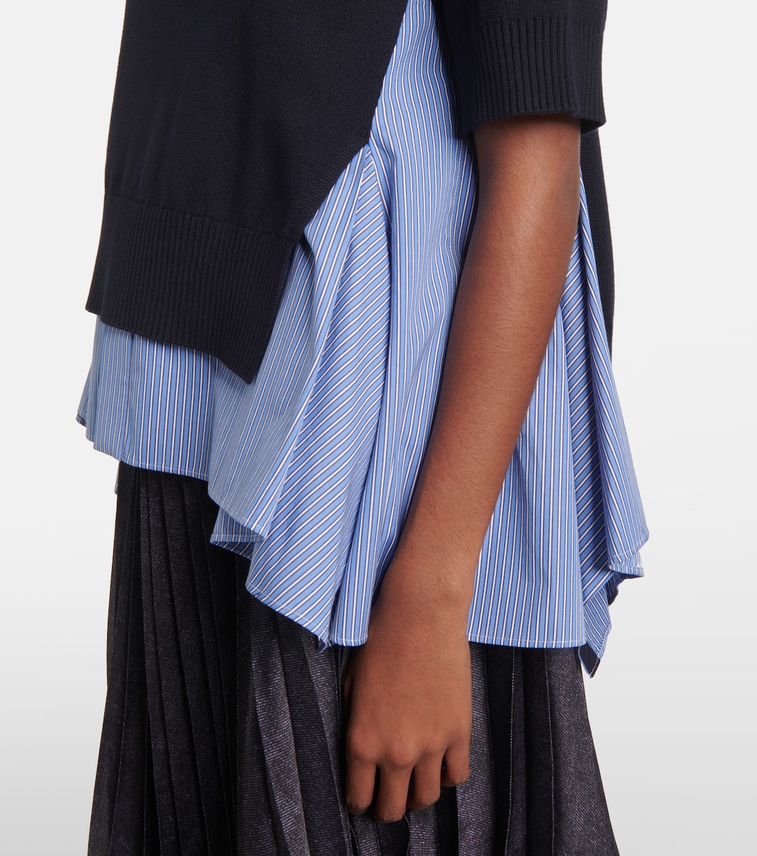 Pullover in misto cotone e popeline | Sacai