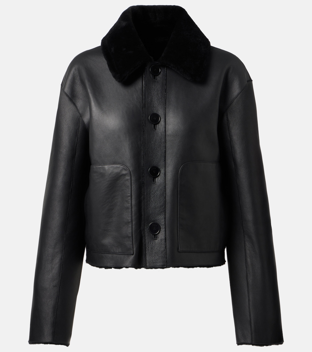 Reversible shearling and leather jacket | Joseph