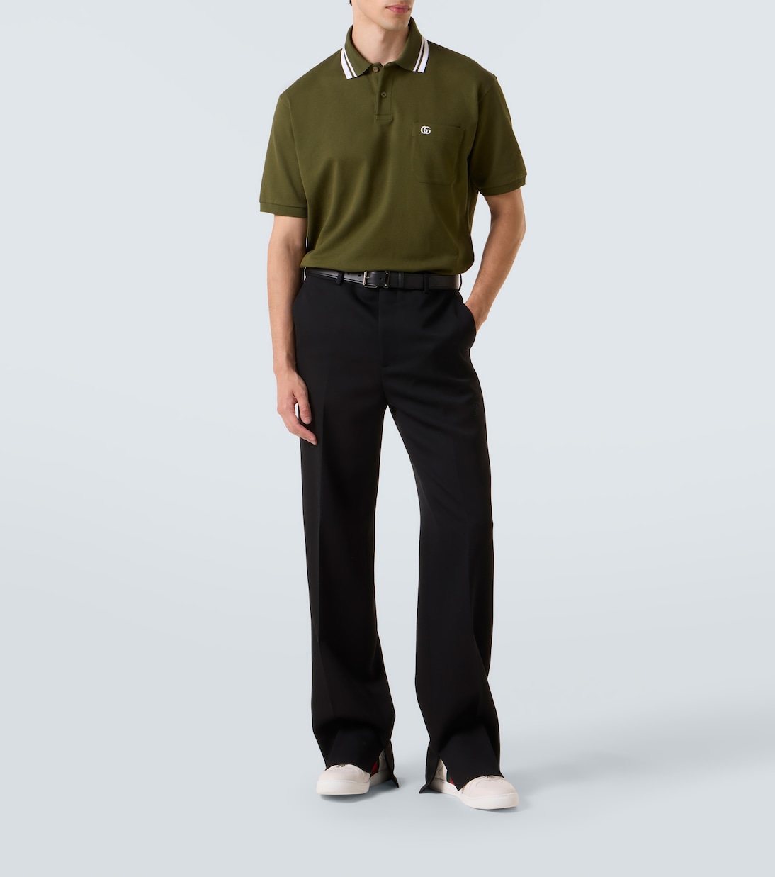 Polo de piqué en mezcla de algodón con GG | Gucci