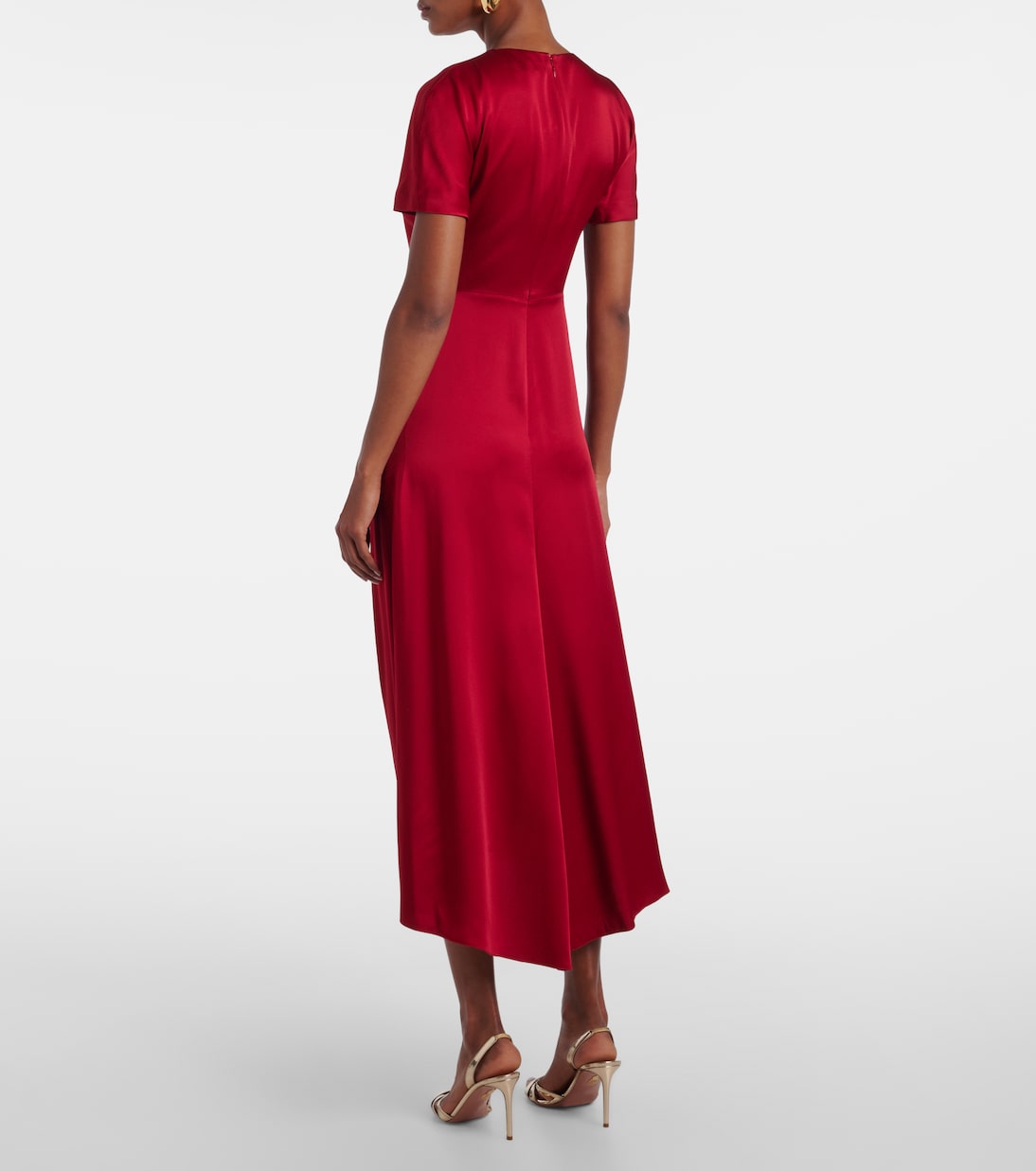 Gathered satin midi dress | Victoria Beckham