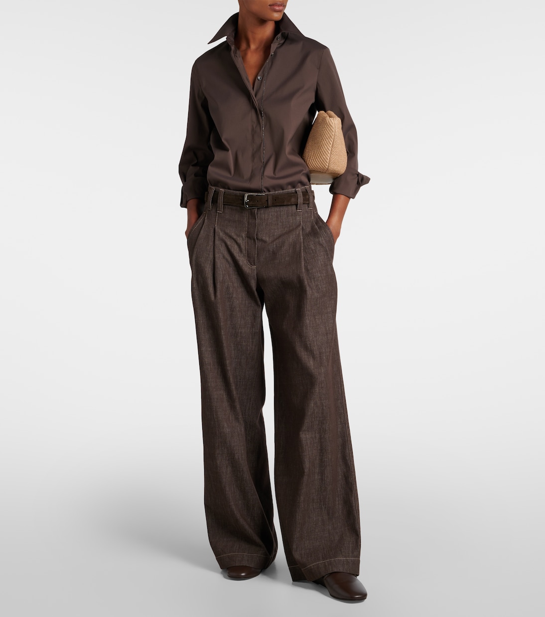 Monili cotton-blend poplin shirt | Brunello Cucinelli