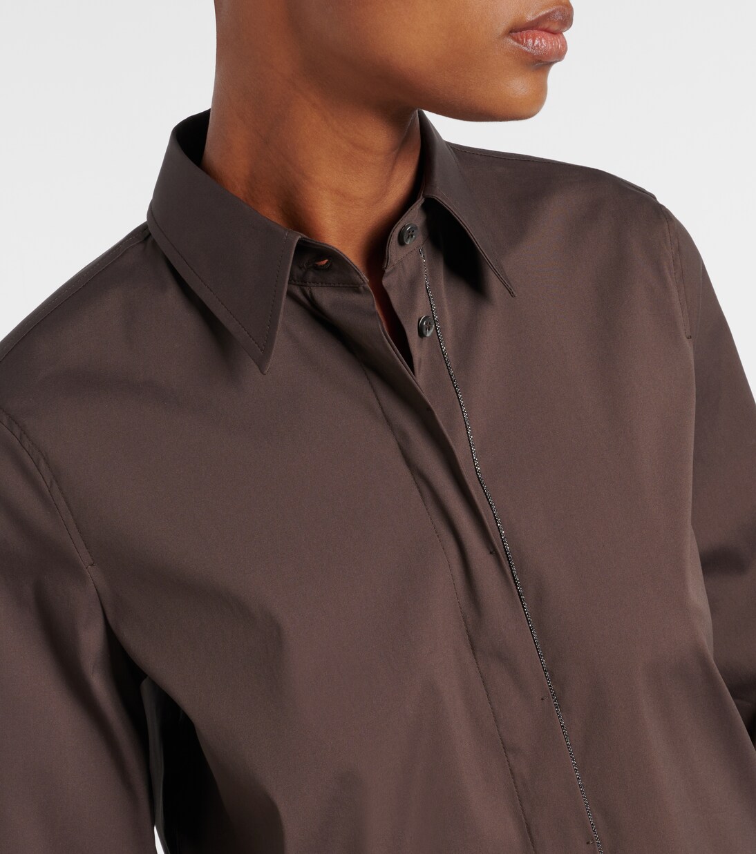 Monili cotton-blend poplin shirt | Brunello Cucinelli