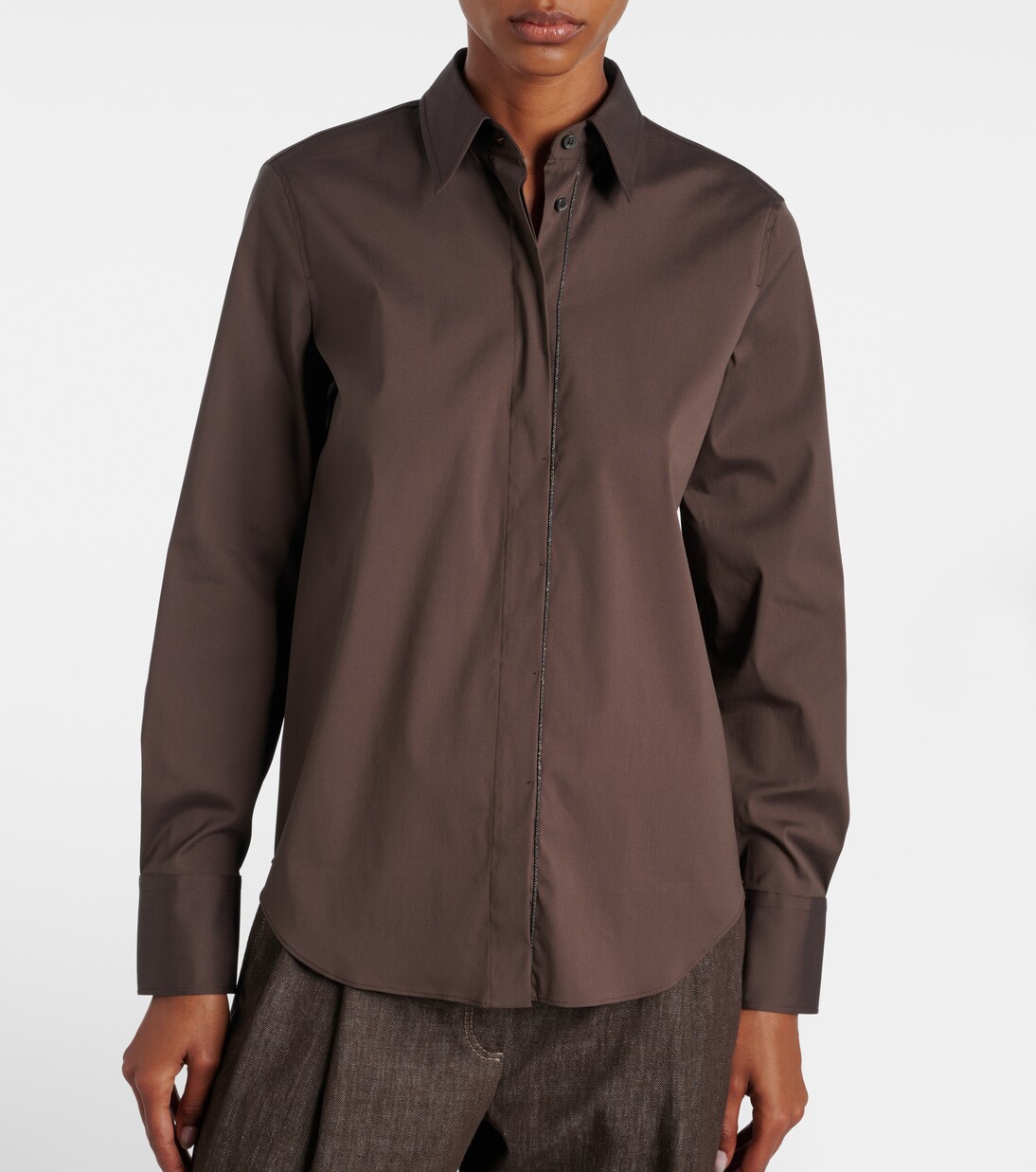 Monili cotton-blend poplin shirt | Brunello Cucinelli
