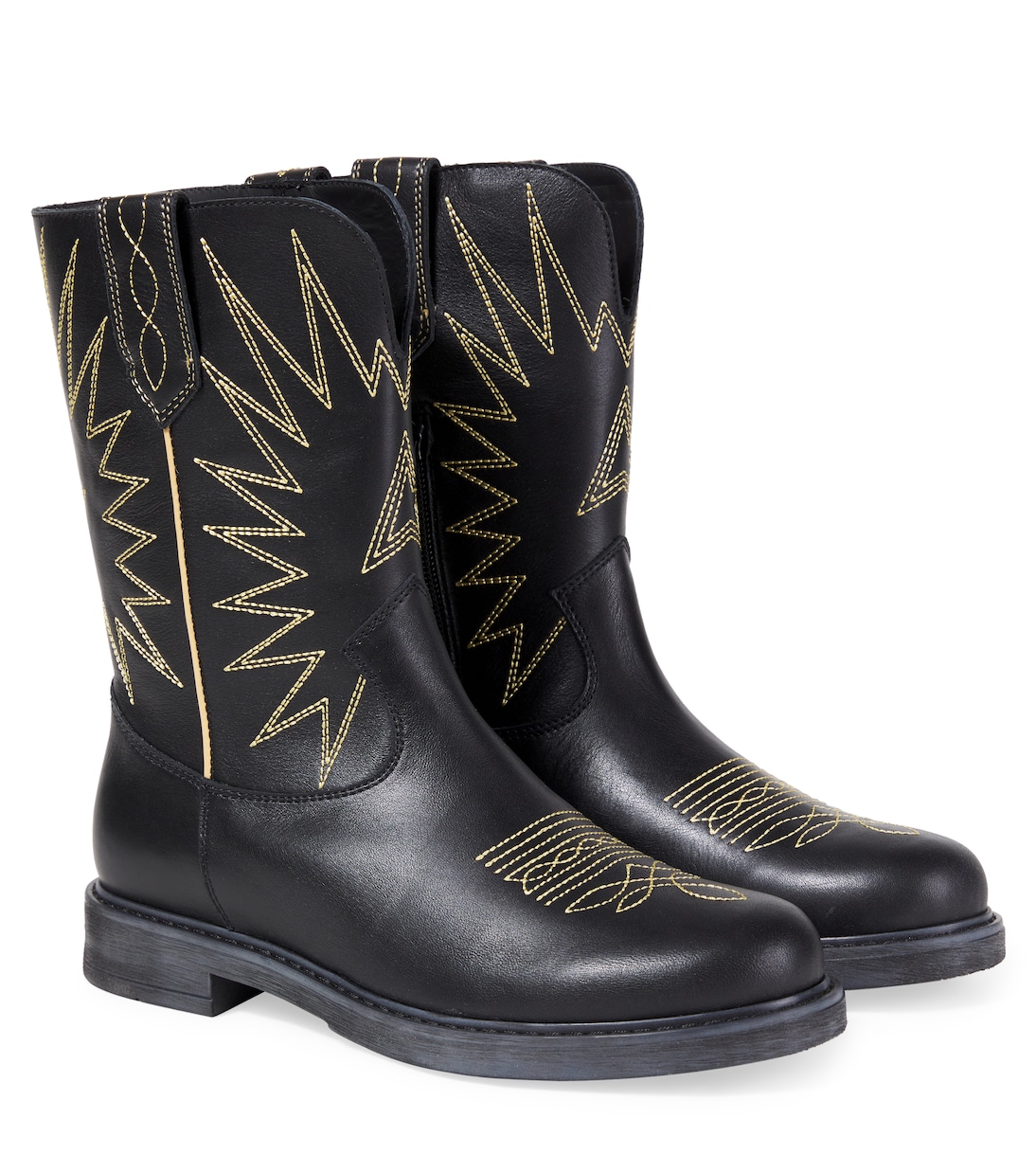 Botas Wish Star de piel bordadas | Golden Goose Kids