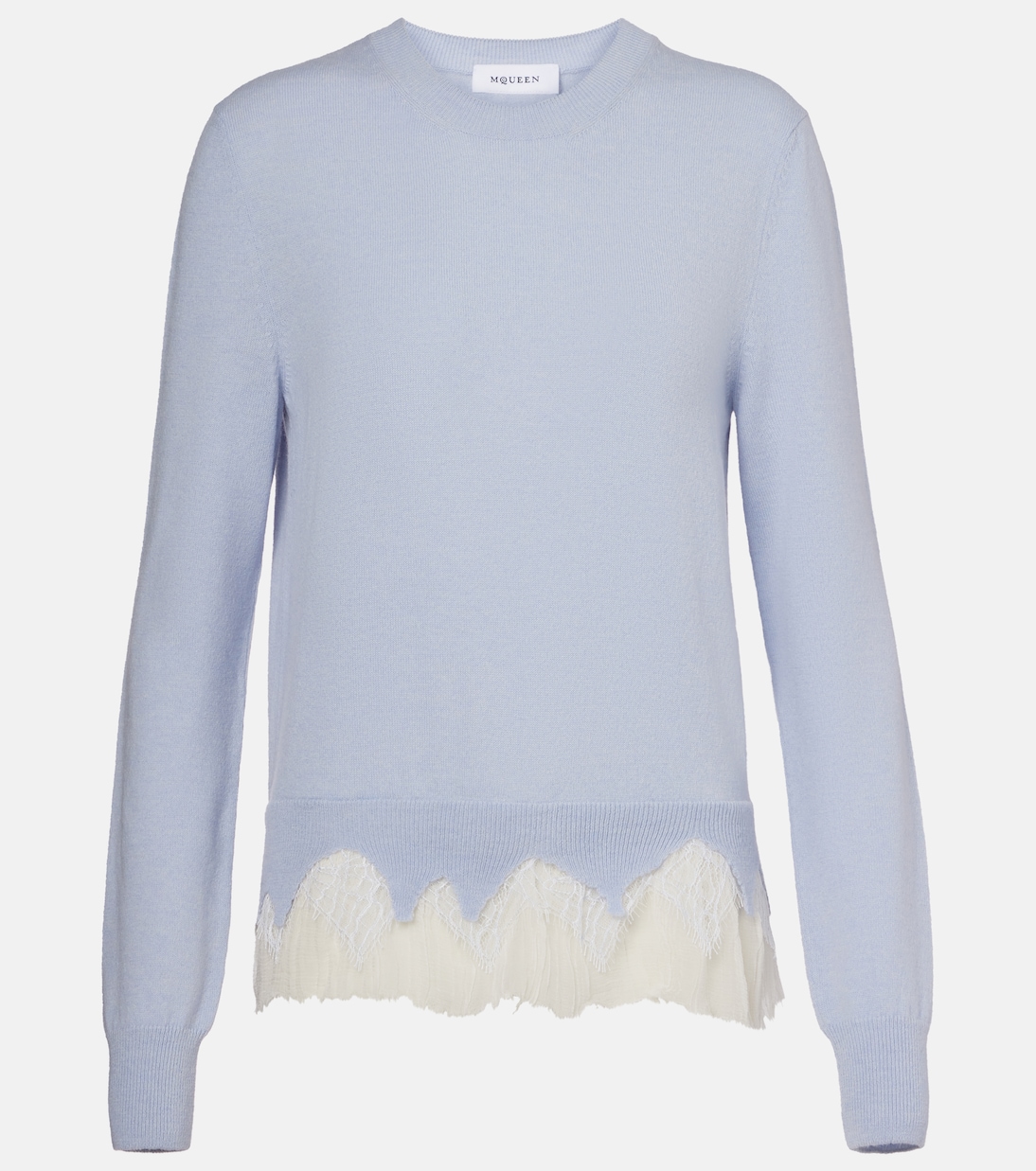 Lace-trimmed wool and cashmere sweater | McQueen