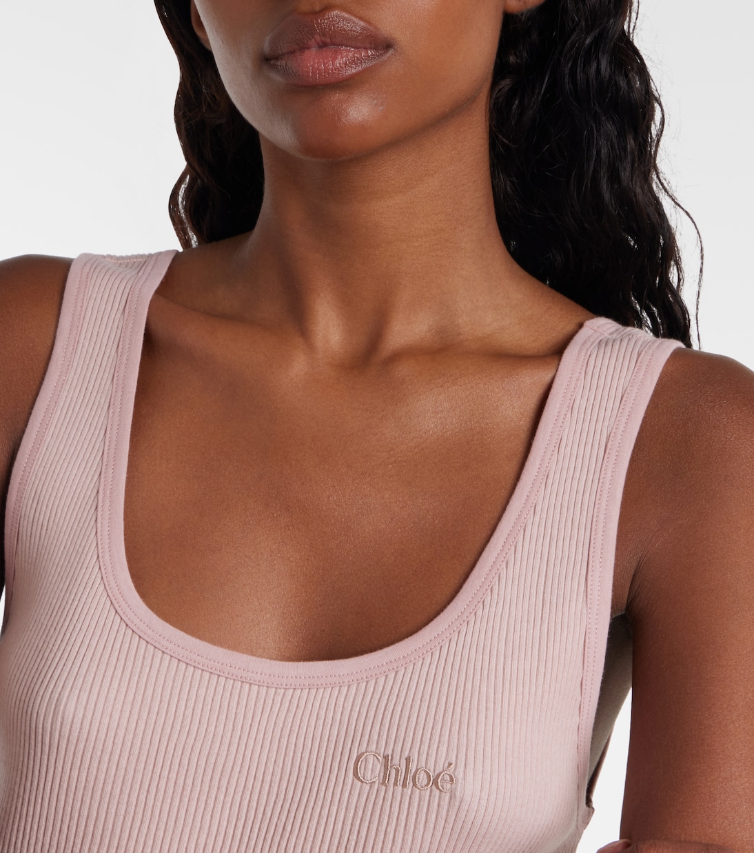 Tank top de jersey de algodón acanalado | Chloé