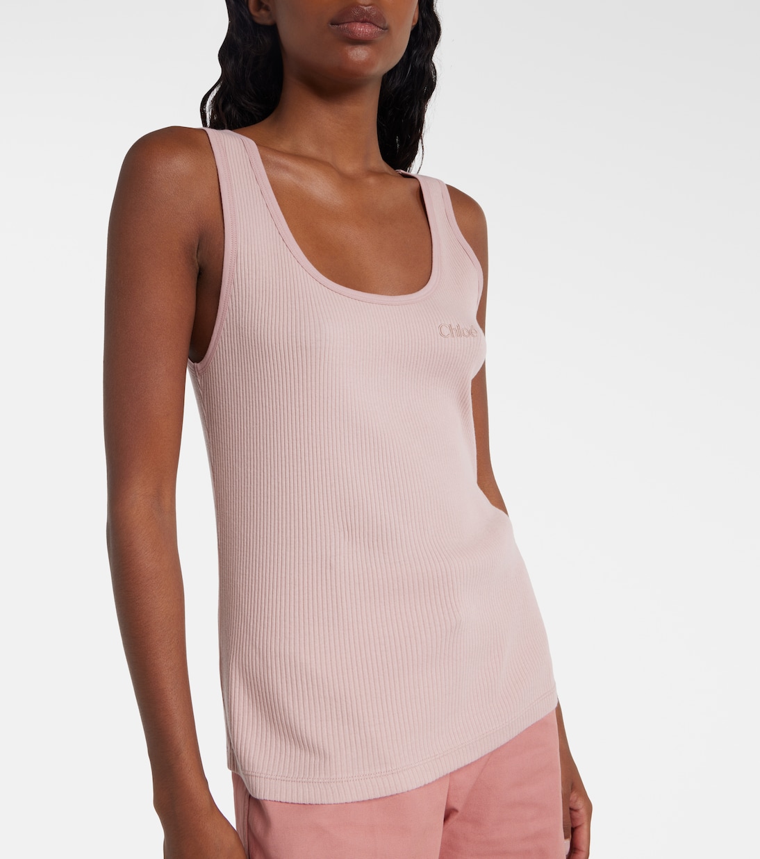 Tank top de jersey de algodón acanalado | Chloé